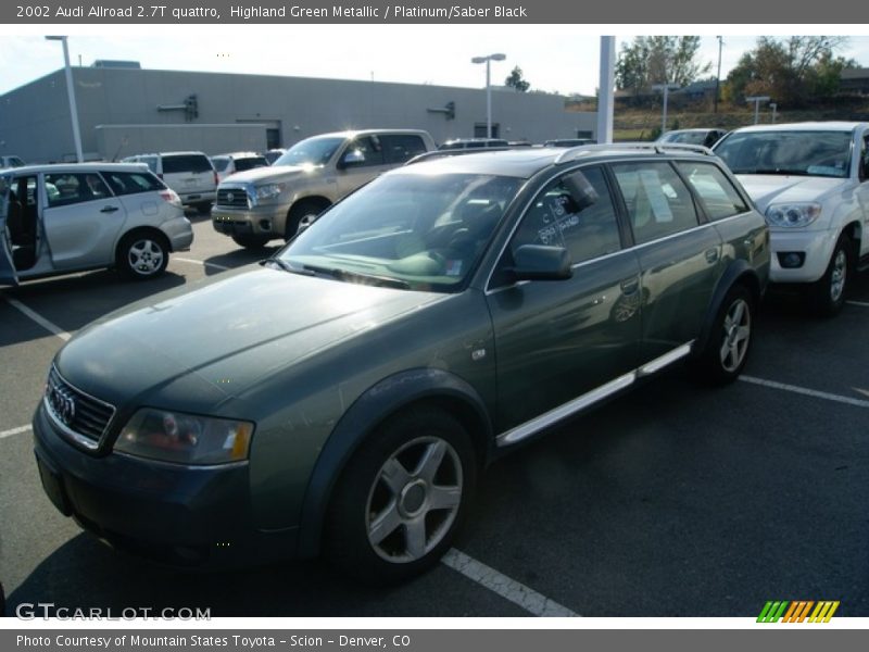 Highland Green Metallic / Platinum/Saber Black 2002 Audi Allroad 2.7T quattro