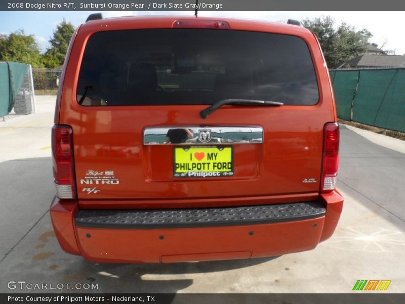 Sunburst Orange Pearl / Dark Slate Gray/Orange 2008 Dodge Nitro R/T