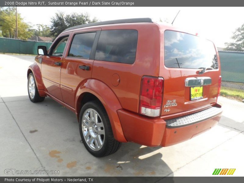 Sunburst Orange Pearl / Dark Slate Gray/Orange 2008 Dodge Nitro R/T