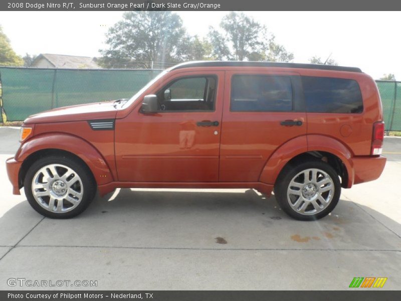 Sunburst Orange Pearl / Dark Slate Gray/Orange 2008 Dodge Nitro R/T