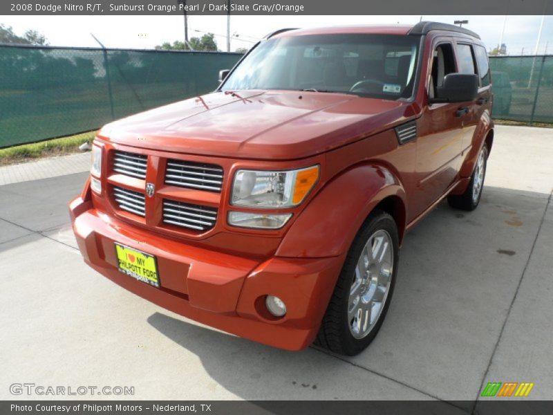 Sunburst Orange Pearl / Dark Slate Gray/Orange 2008 Dodge Nitro R/T