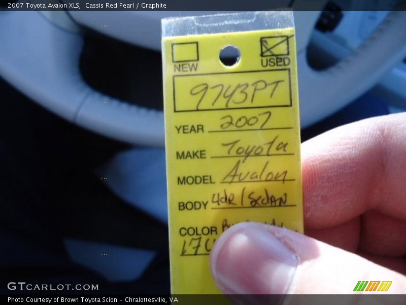 Cassis Red Pearl / Graphite 2007 Toyota Avalon XLS