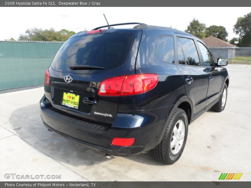 Deepwater Blue / Gray 2008 Hyundai Santa Fe GLS