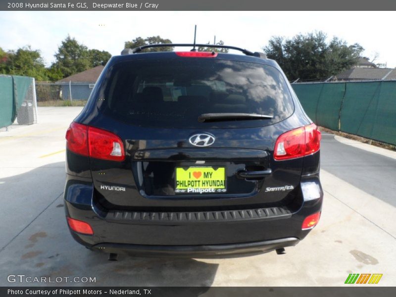 Deepwater Blue / Gray 2008 Hyundai Santa Fe GLS