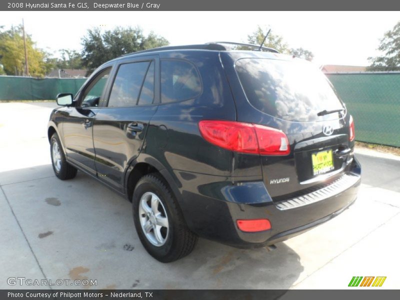 Deepwater Blue / Gray 2008 Hyundai Santa Fe GLS