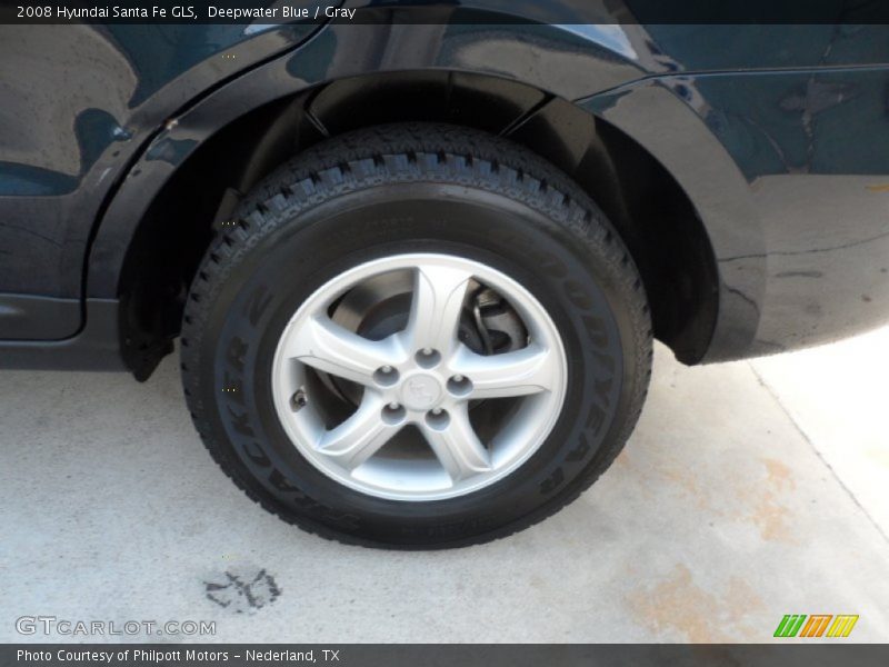Deepwater Blue / Gray 2008 Hyundai Santa Fe GLS