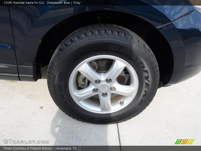 Deepwater Blue / Gray 2008 Hyundai Santa Fe GLS