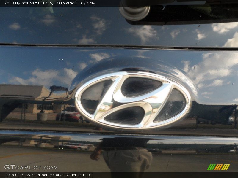 Deepwater Blue / Gray 2008 Hyundai Santa Fe GLS