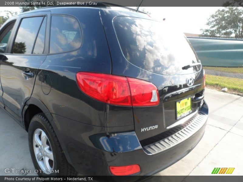 Deepwater Blue / Gray 2008 Hyundai Santa Fe GLS