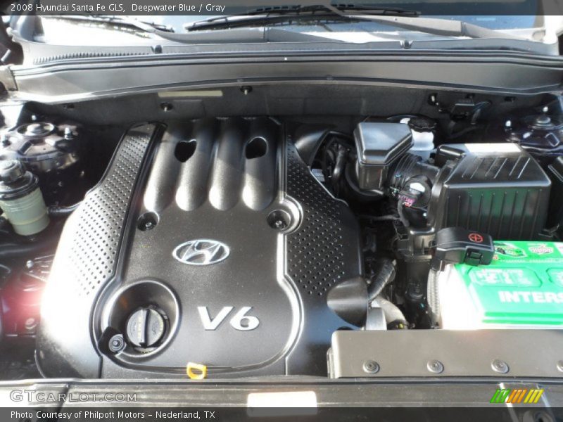 Deepwater Blue / Gray 2008 Hyundai Santa Fe GLS