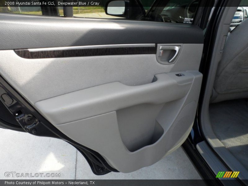 Deepwater Blue / Gray 2008 Hyundai Santa Fe GLS