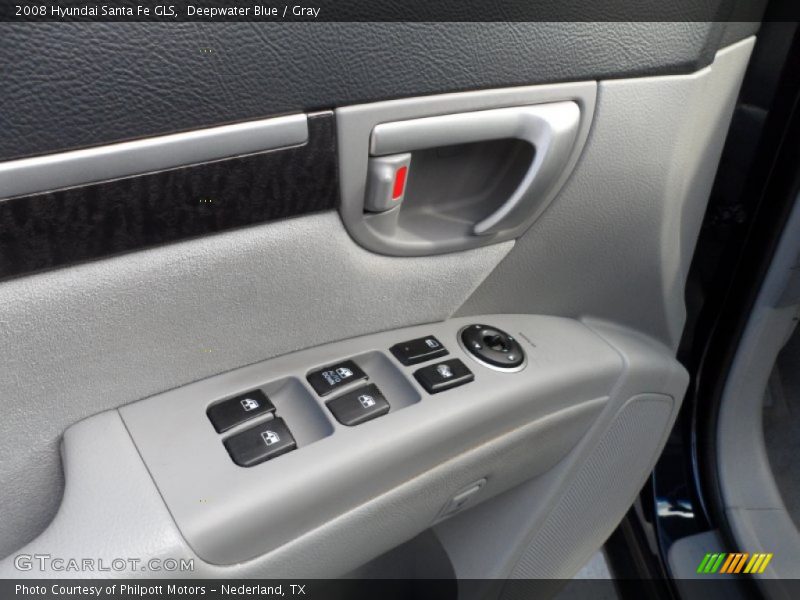 Deepwater Blue / Gray 2008 Hyundai Santa Fe GLS
