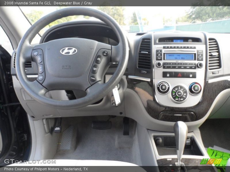 Deepwater Blue / Gray 2008 Hyundai Santa Fe GLS