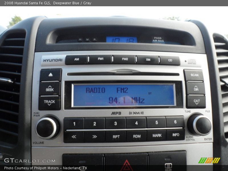 Deepwater Blue / Gray 2008 Hyundai Santa Fe GLS