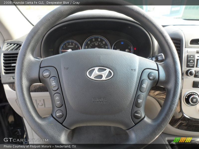 Deepwater Blue / Gray 2008 Hyundai Santa Fe GLS