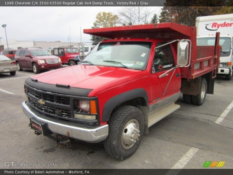 Victory Red / Gray 1998 Chevrolet C/K 3500 K3500 Regular Cab 4x4 Dump Truck
