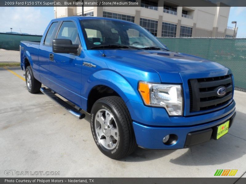 Blue Flame Metallic / Stone/Medium Stone 2009 Ford F150 STX SuperCab