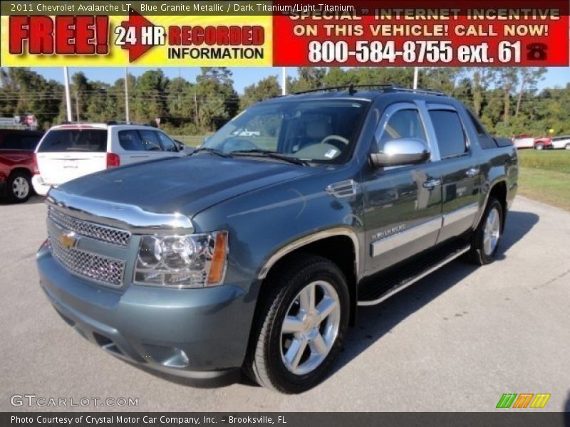 Blue Granite Metallic / Dark Titanium/Light Titanium 2011 Chevrolet Avalanche LT