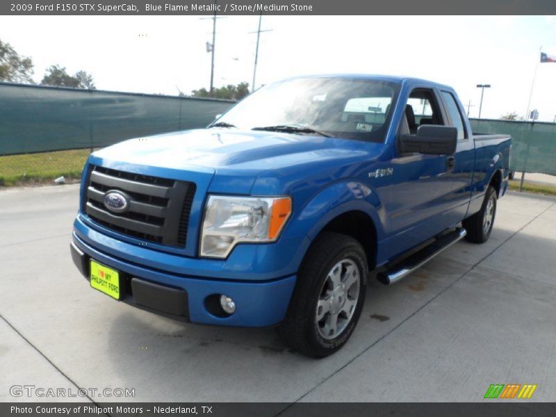 Blue Flame Metallic / Stone/Medium Stone 2009 Ford F150 STX SuperCab