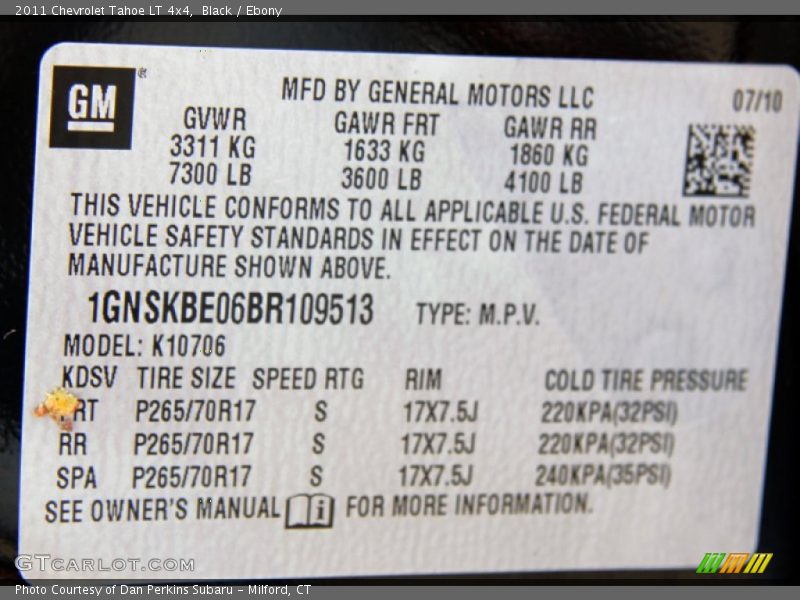 Black / Ebony 2011 Chevrolet Tahoe LT 4x4