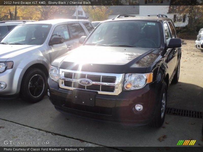 Ebony Black / Charcoal Black 2012 Ford Escape XLT 4WD