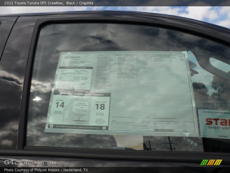  2012 Tundra SR5 CrewMax Window Sticker