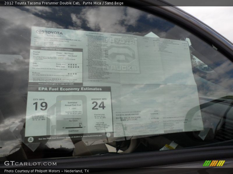  2012 Tacoma Prerunner Double Cab Window Sticker