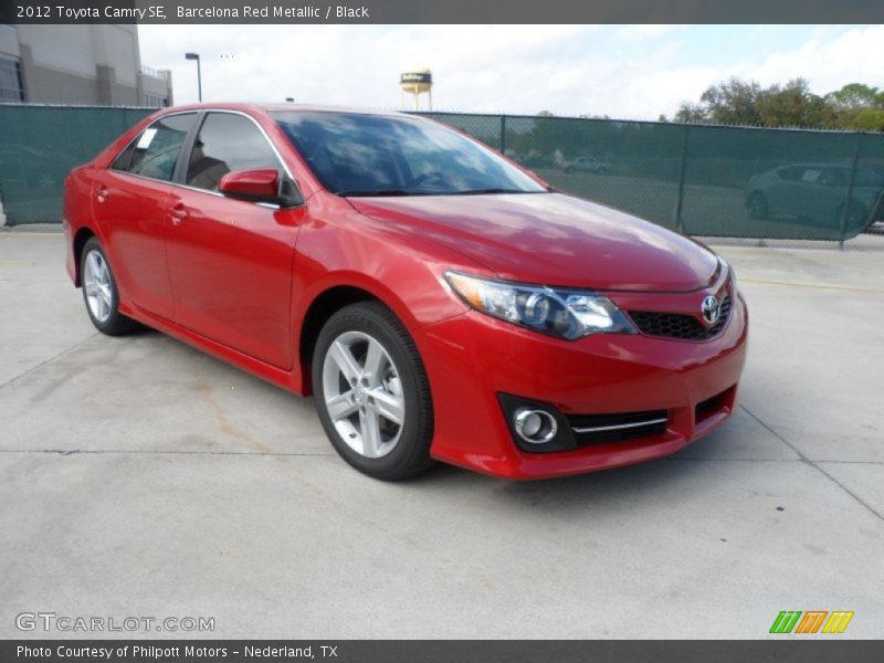 Barcelona Red Metallic / Black 2012 Toyota Camry SE