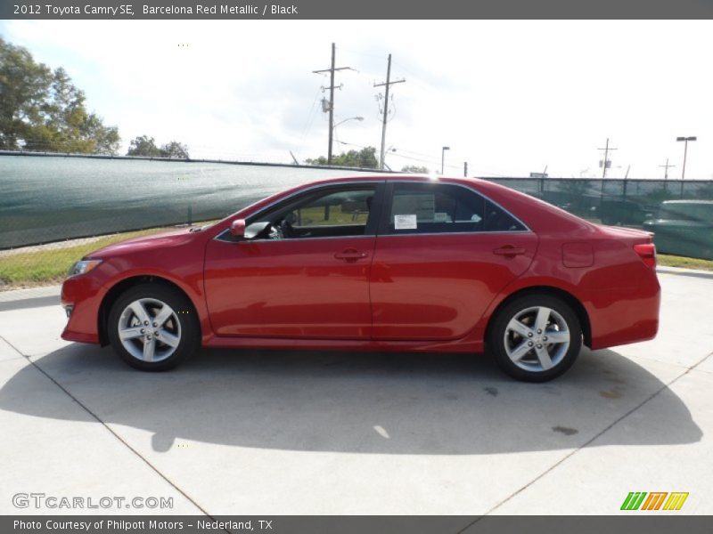 Barcelona Red Metallic / Black 2012 Toyota Camry SE