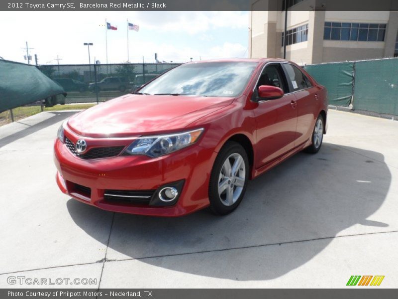 Barcelona Red Metallic / Black 2012 Toyota Camry SE