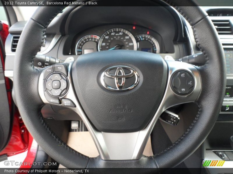 Barcelona Red Metallic / Black 2012 Toyota Camry SE