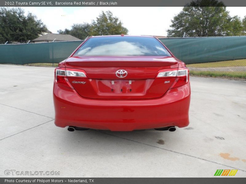 Barcelona Red Metallic / Black/Ash 2012 Toyota Camry SE V6