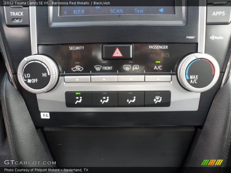 Controls of 2012 Camry SE V6