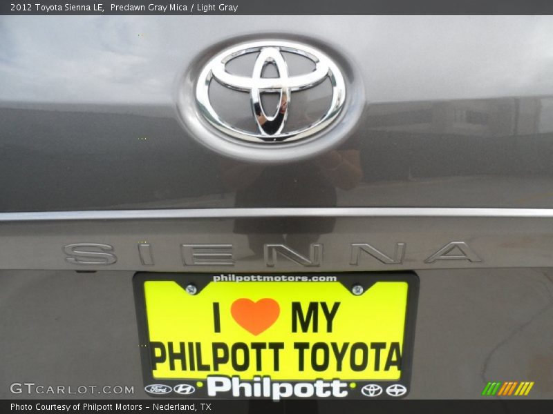 Predawn Gray Mica / Light Gray 2012 Toyota Sienna LE