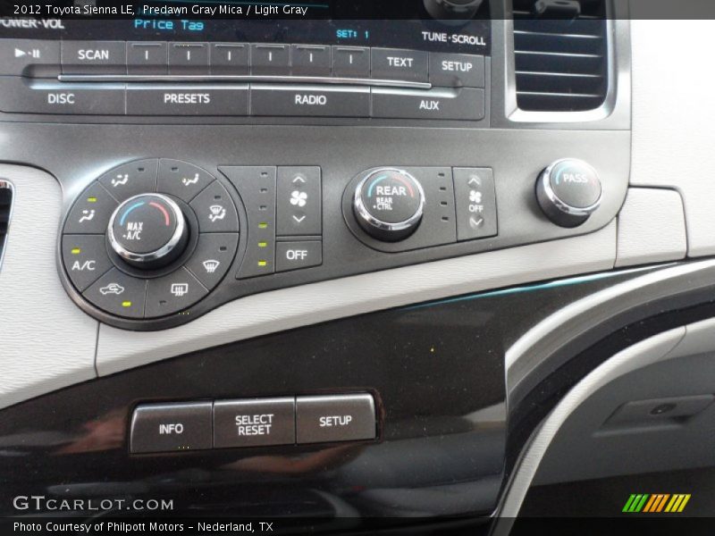 Controls of 2012 Sienna LE