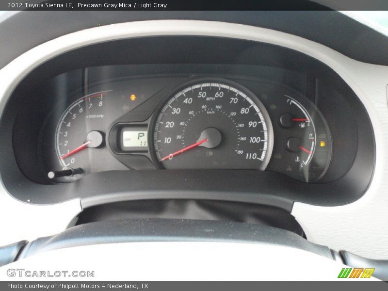  2012 Sienna LE LE Gauges