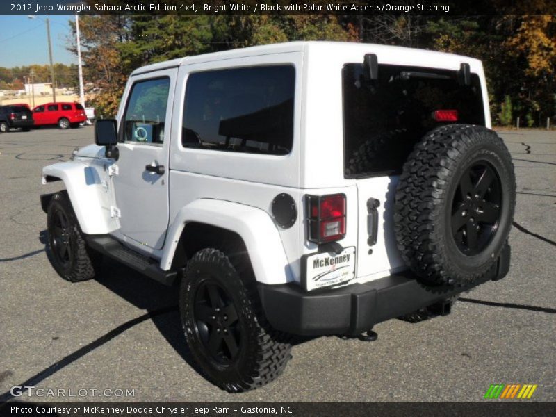 Bright White / Black with Polar White Accents/Orange Stitching 2012 Jeep Wrangler Sahara Arctic Edition 4x4