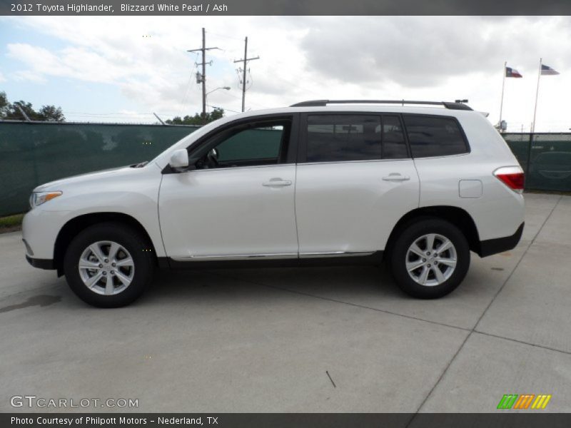 Blizzard White Pearl / Ash 2012 Toyota Highlander