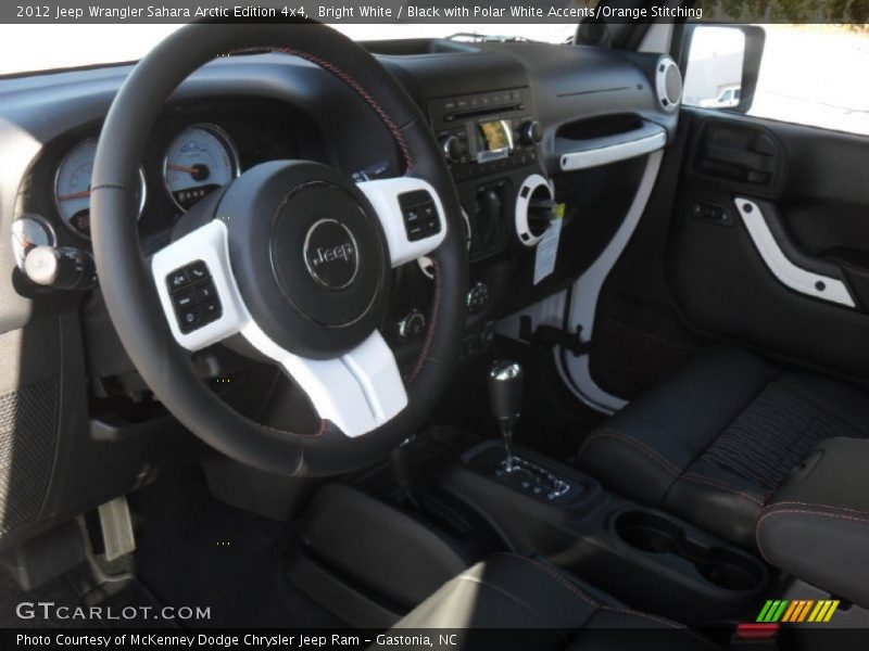  2012 Wrangler Sahara Arctic Edition 4x4 Black with Polar White Accents/Orange Stitching Interior