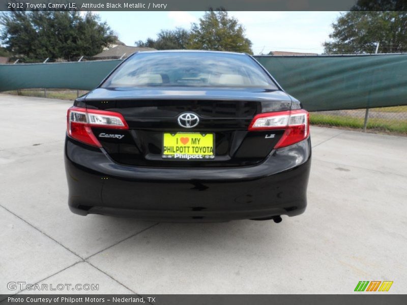 Attitude Black Metallic / Ivory 2012 Toyota Camry LE