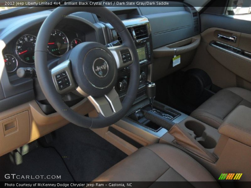 Brilliant Black Crystal Pearl / Dark Slate Gray/Dark Saddle 2012 Jeep Liberty Limited 4x4
