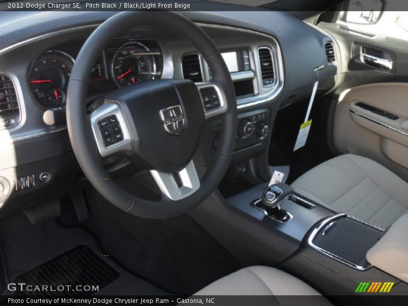 Black/Light Frost Beige Interior - 2012 Charger SE 