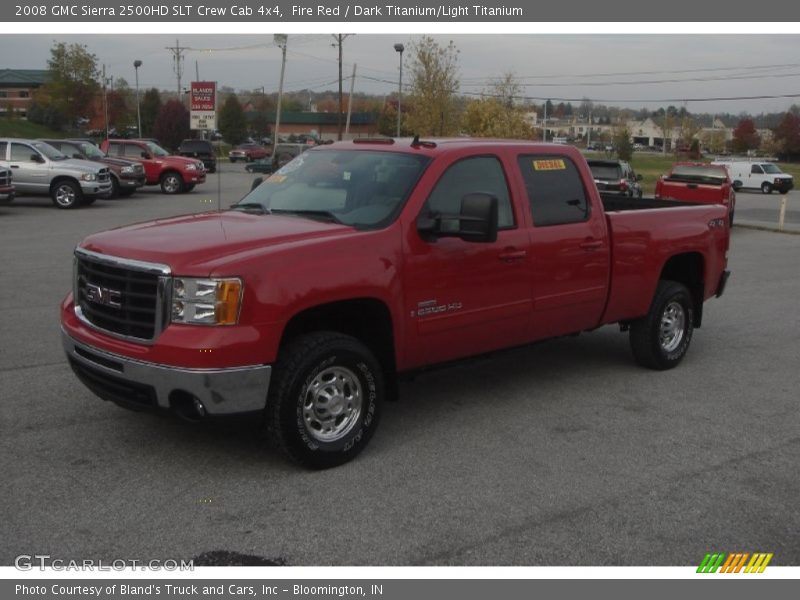 Fire Red / Dark Titanium/Light Titanium 2008 GMC Sierra 2500HD SLT Crew Cab 4x4