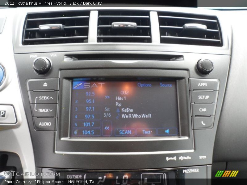 Audio System of 2012 Prius v Three Hybrid