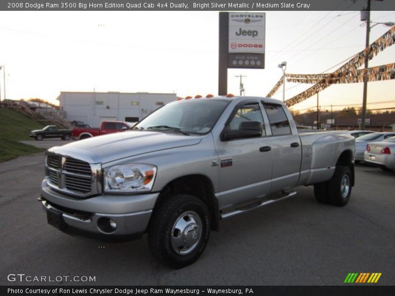 Bright Silver Metallic / Medium Slate Gray 2008 Dodge Ram 3500 Big Horn Edition Quad Cab 4x4 Dually
