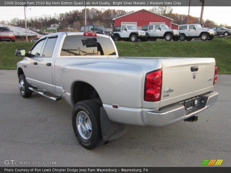 Bright Silver Metallic / Medium Slate Gray 2008 Dodge Ram 3500 Big Horn Edition Quad Cab 4x4 Dually