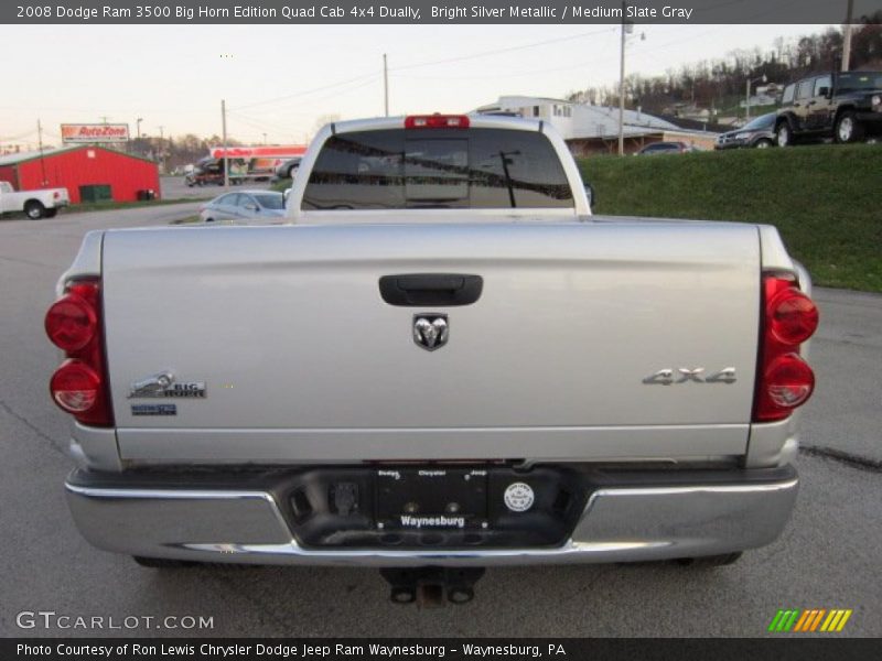 Bright Silver Metallic / Medium Slate Gray 2008 Dodge Ram 3500 Big Horn Edition Quad Cab 4x4 Dually