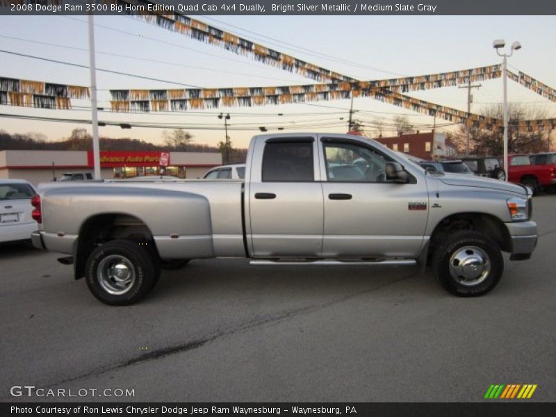 Bright Silver Metallic / Medium Slate Gray 2008 Dodge Ram 3500 Big Horn Edition Quad Cab 4x4 Dually