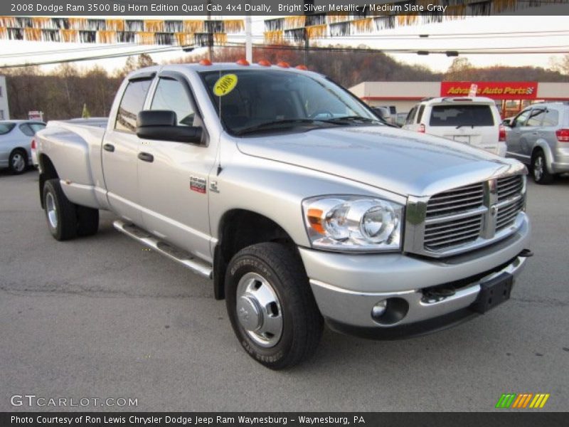 Bright Silver Metallic / Medium Slate Gray 2008 Dodge Ram 3500 Big Horn Edition Quad Cab 4x4 Dually