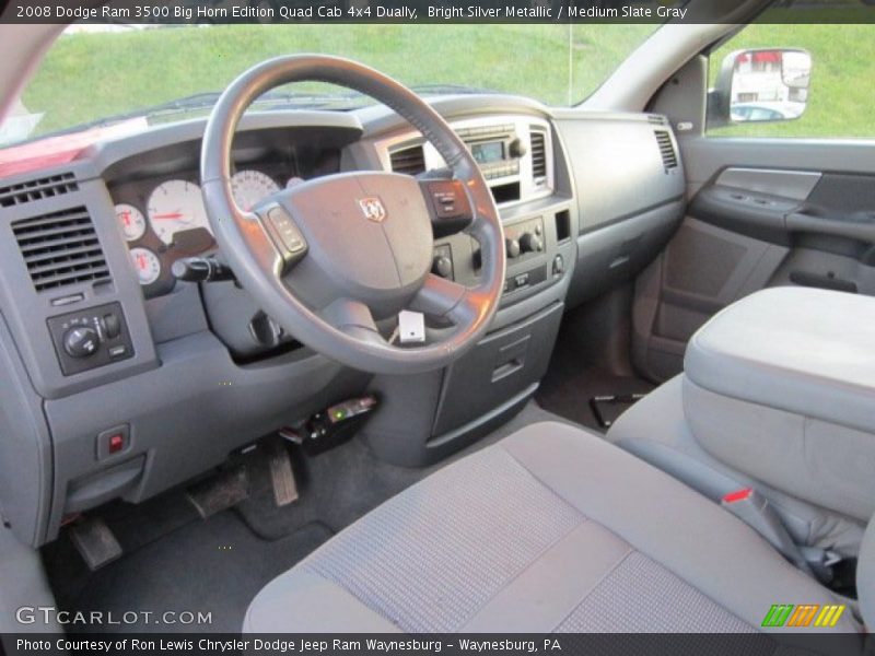 Bright Silver Metallic / Medium Slate Gray 2008 Dodge Ram 3500 Big Horn Edition Quad Cab 4x4 Dually